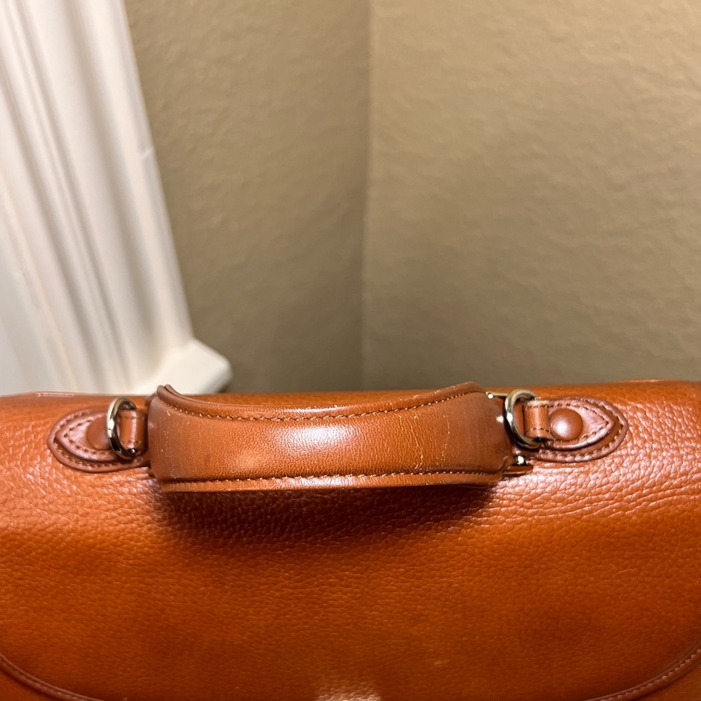 Vintage Burberrys Brown Leather Bag with Plaid Lining - Picture 14 of 16